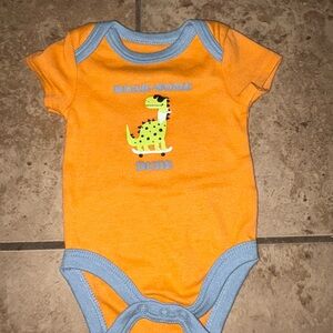 Kidgets Orange and Blue Dinosaur Bodysuit